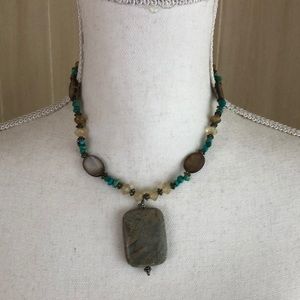 Jasper& Turquoise Beaded Necklace